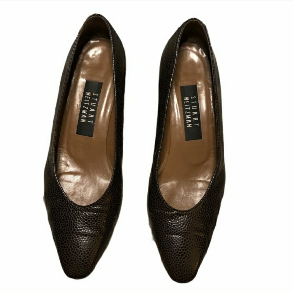 STUART WEITZMAN Pebbled Leather Low Heel Sz 8EUC